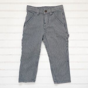 HANNA ANDERSSON EUC/LN Railroad Strip Denim Adjustable Strap Pants